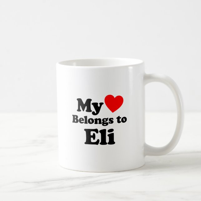 Taza De Café Mi corazón pertenece a Eli (Derecha)