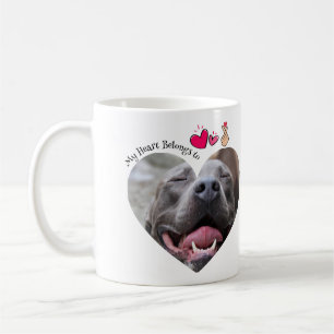 Taza De Café Mi corazón pertenece a la foto de un personalizado