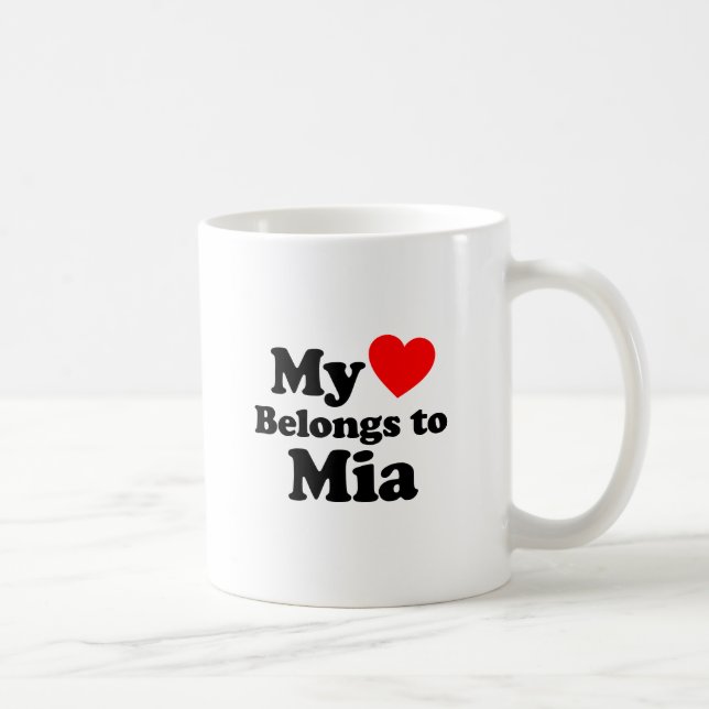 Taza De Café Mi corazón pertenece a Mia (Derecha)