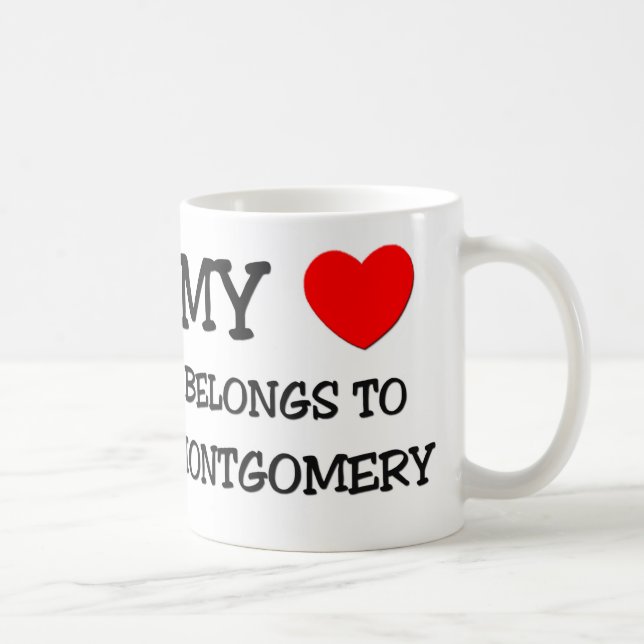 Taza De Café Mi corazón pertenece a MONTGOMERY (Derecha)