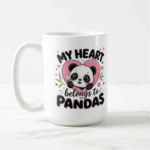 Taza De Café Mi Corazón Pertenece A Pandas Amante De Pandas Tie