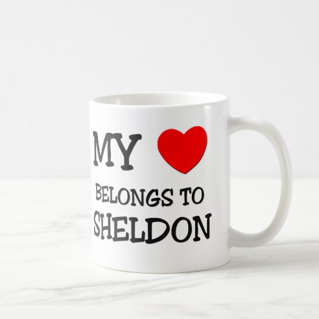Taza De Café Mi corazón pertenece a Sheldon (Derecha)