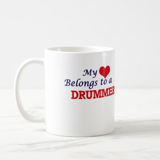 Taza De Café Mi corazón pertenece a un batería