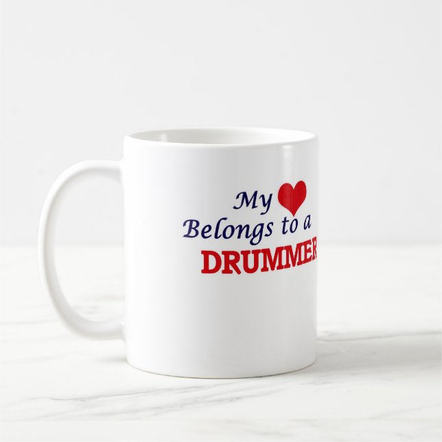 Taza De Café Mi corazón pertenece a un batería (Izquierda)