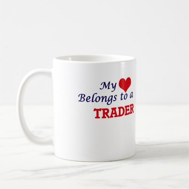 Taza De Café Mi corazón pertenece a un comerciante (Izquierda)