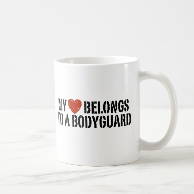 Taza De Café Mi corazón pertenece a un guardaespaldas (Derecha)