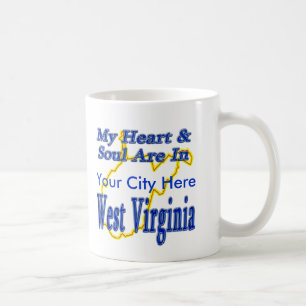 Taza De Café Mi corazón y alma están en Virginia Occidental