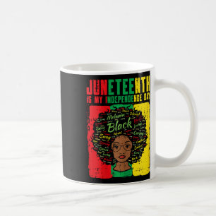 Taza De Café Mi Día de la Independencia Afro Mujer Mujeres Niña