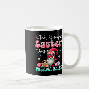 Taza De Café Mi día de Pascua Pajama Shirt Floral Bunny Gnome H