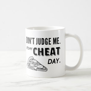 Taza De Café Mi Día de Trampa Comer Pizza Dieta Humor