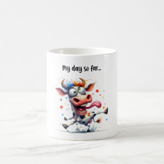 Taza De Café Mi día hasta ahora... Crazy Cow Mug