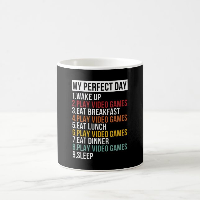 Taza De Café Mi Día Perfecto Para Juegos De Video Gamer (Centro)