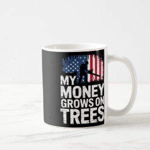 Taza De Café Mi dinero crece en árboles arborista de la bandera