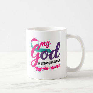 Taza De Café Mi Dios Es Más Fuerte Que El Cáncer Tiroideo