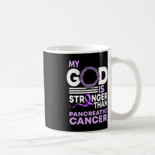 Taza De Café Mi Dios Es Más Fuerte Que Los Awarenes Pancreático