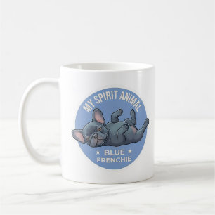 Taza De Café Mi espíritu animal Blue Frenchie Sticker