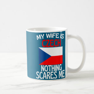 Taza De Café Mi esposa república checa nada me asusta chistoso