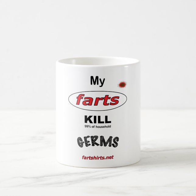 Taza De Café Mi farts los gérmenes de la MATANZA. (TAZA) (Centro)