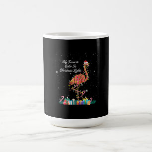 Taza De Café Mi Favorito Es Navidades Luces Disfraces Flamingo