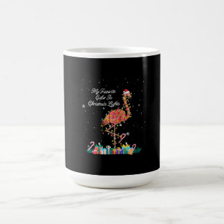 Taza De Café Mi Favorito Es Navidades Luces Disfraces Flamingo