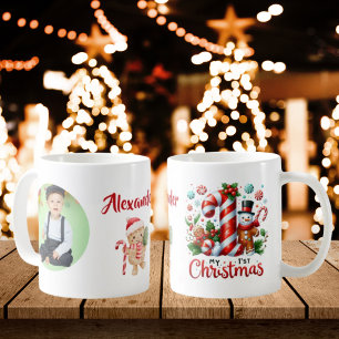 Taza De Café Mi foto de bastón de caramelo de Navidad 1st