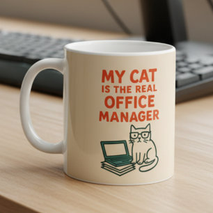 Taza De Café Mi gato, el verdadero gerente de oficina: divertid