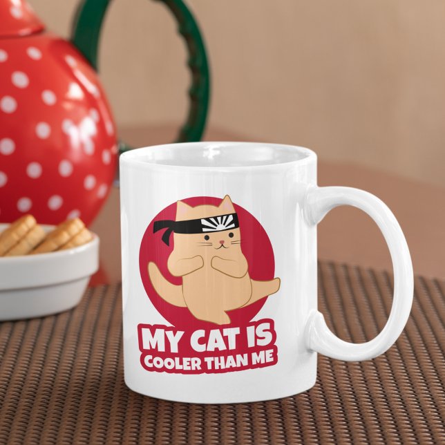 Taza De Café Mi gato es más frío que mi gracioso karate (Subido por el creador)