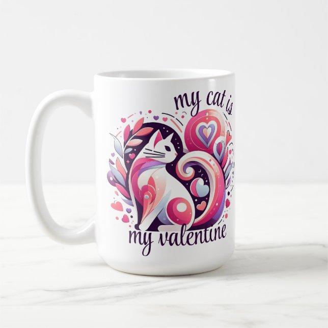 Taza De Café Mi gato es mi San Valentín (Izquierda)