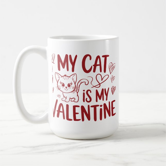 Taza De Café Mi gato es mi San Valentín (Izquierda)