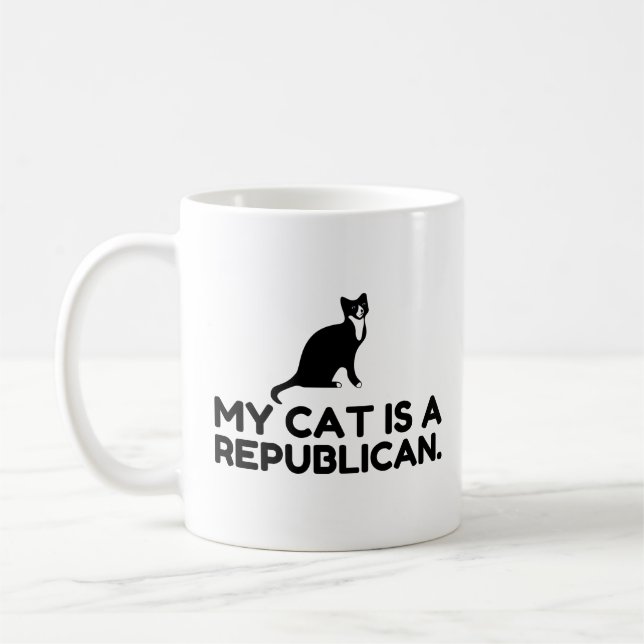 Taza De Café Mi Gato Es Republicano (Izquierda)