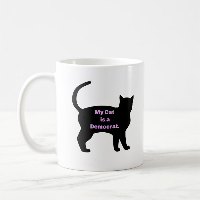 Taza De Café Mi gato es un demócrata (Izquierda)