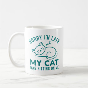 Taza De Café Mi Gato Estaba Sentado Sobre Mí
