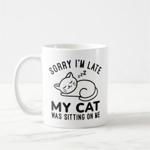 Taza De Café Mi Gato Estaba Sentado Sobre Mí