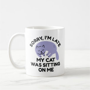Taza De Café Mi Gato Estaba Sentado Sobre Mí