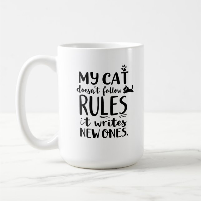 Taza De Café Mi gato no sigue las reglas (Izquierda)