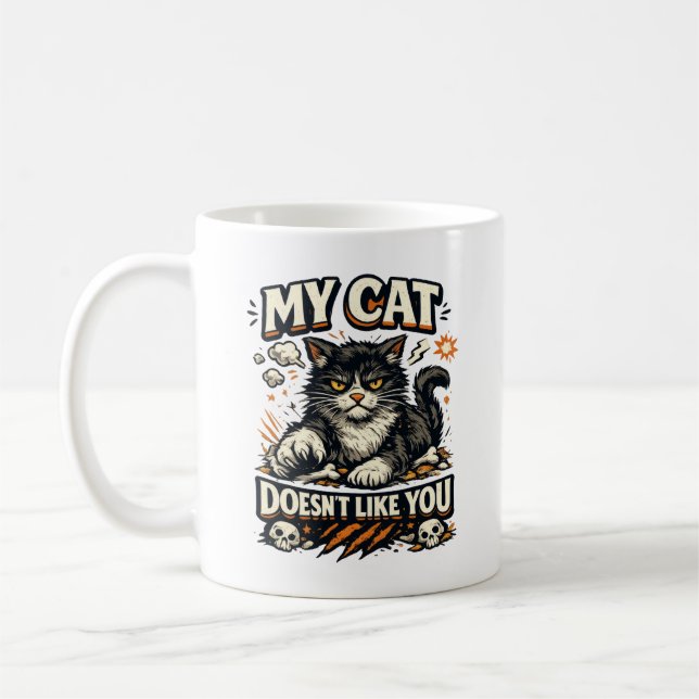 Taza De Café Mi Gato No Te Quiere Retro (Izquierda)