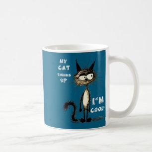 Taza De Café Mi gato piensa que soy genial regalo divertido par