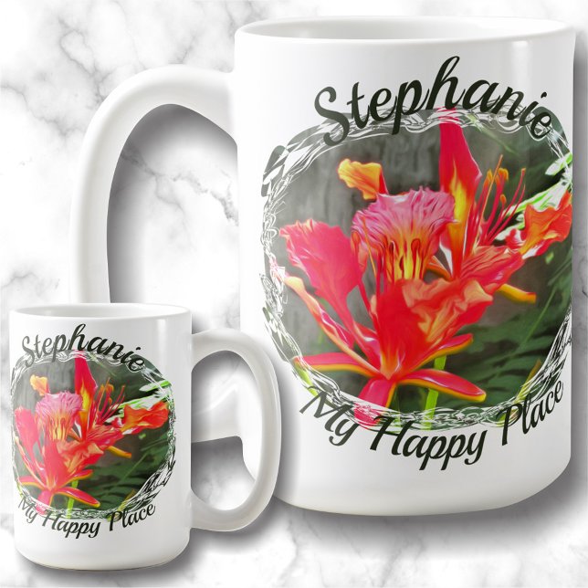 Taza De Café Mi Happy Place Flower 1583 (Subido por el creador)