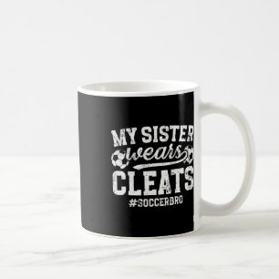 Taza De Café Mi hermana usa tacos de fútbol hermano orgulloso f