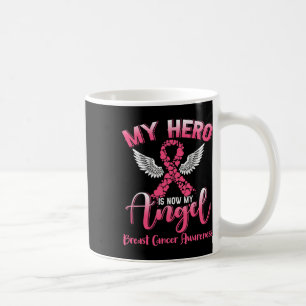 Taza De Café Mi héroe es ahora mi cinta rosada de cáncer de sen