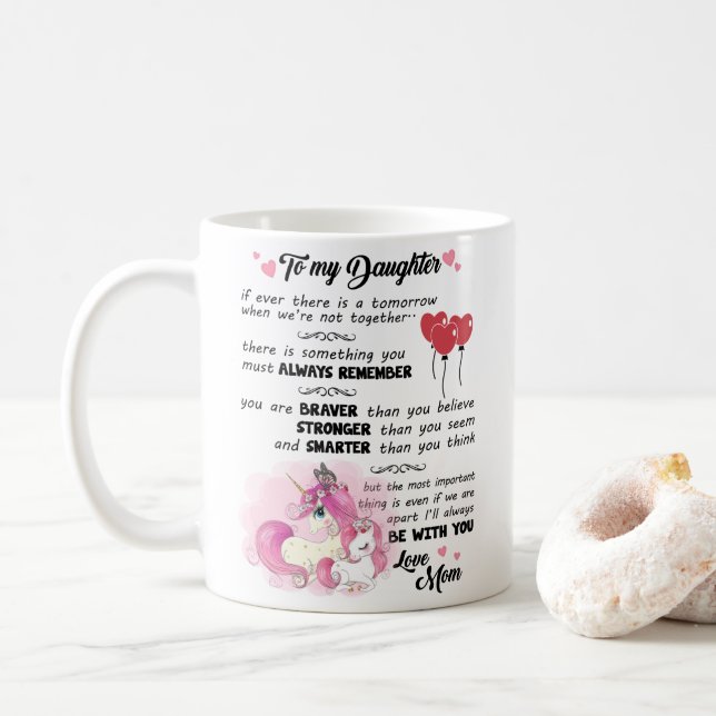 Taza De Café Mi Hija - Eres Más Valiente De Lo Que Crees (Con donut)