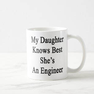 Taza De Café Mi hija sabe mejor que ella es ingeniero