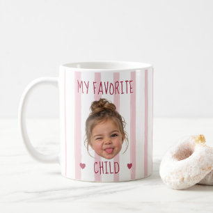 Taza De Café Mi hijo favorito divertida foto personalizada raya