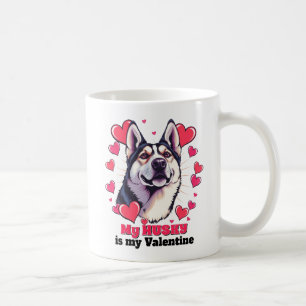 Taza De Café Mi Husky es mi perro de San Valentín gracioso