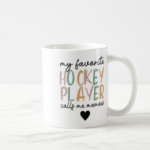 Taza De Café Mi jugador de hockey favorito me llama Mamaw Vinta