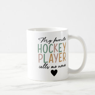 Taza De Café Mi jugador de hockey favorito me llama Nona Vintag