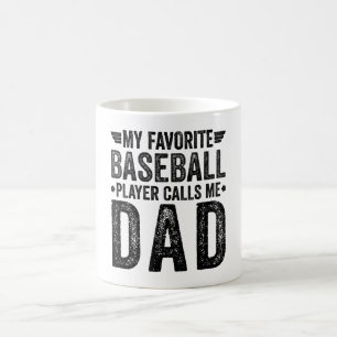 Taza De Café Mi jugador favorito de béisbol me llama papá