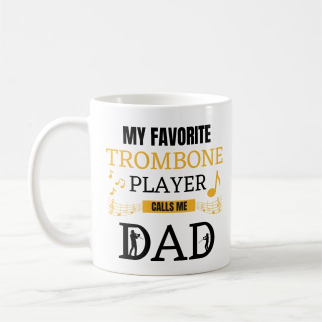 Taza De Café Mi jugador favorito de trombones me llama papá (Izquierda)