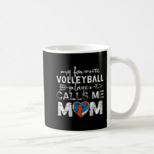 Taza De Café Mi jugador favorito de voleibol me llama mamá Dive