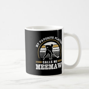 Taza De Café Mi jugador favorito me llama Meemaw Jugador de Hoc